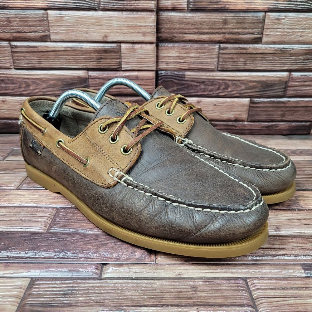 Polo Ralph Lauren Bienne II Leather Lace-Up Boat Shoes Size 11.5